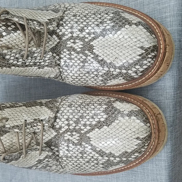AGL Attilio Giusti Leomruni Oxfords Shoe  Snake Print Leather cork platform 41 - Picture 7 of 14